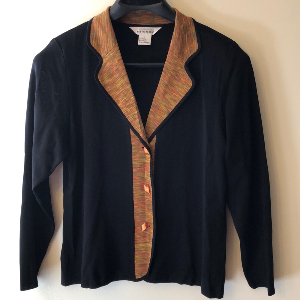 Misook Jacket Top Black Size L